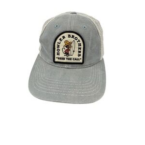 Howler Brothers Trucker Hat Mens OSFA Grey Cream Mesh Back Heed The Call Patch